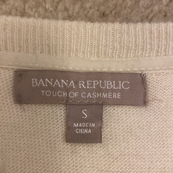 Banana Republic wool cashmere blend cream luxe sweater size small - Picture 5 of 6